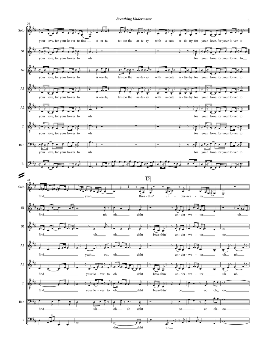 Breathing Underwater Divisi scores gallery preview page 5