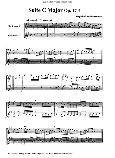 Suite for two Alto Recorders in G Major Op. 17-4 image number null