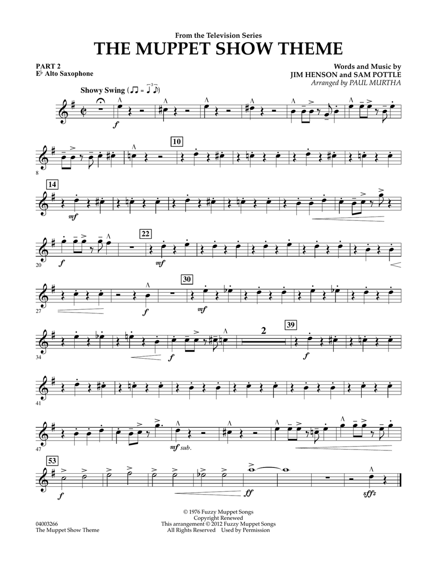 The Muppet Show Theme - Pt.2 - Eb Alto Saxophone Concert Band scores gallery preview page 1