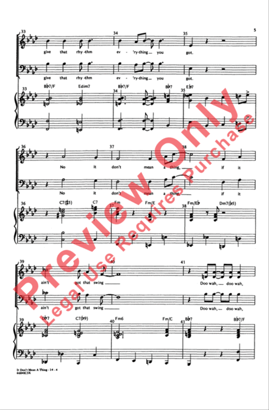 It Don't Mean a Thing (If It Ain't Got That Swing) 3-Part scores gallery preview page 5