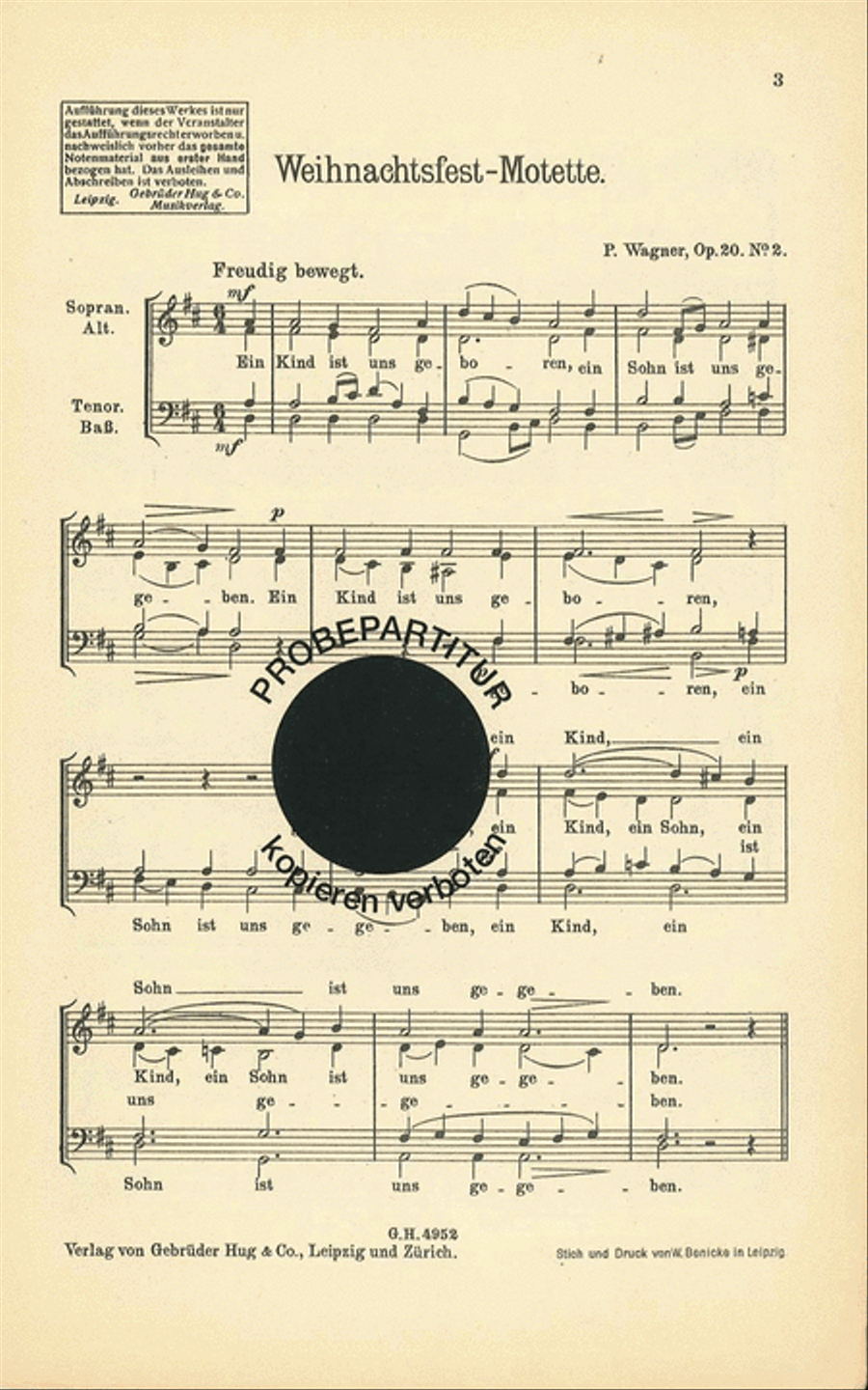Weihnachtsfestmotette Choir scores gallery preview page 1