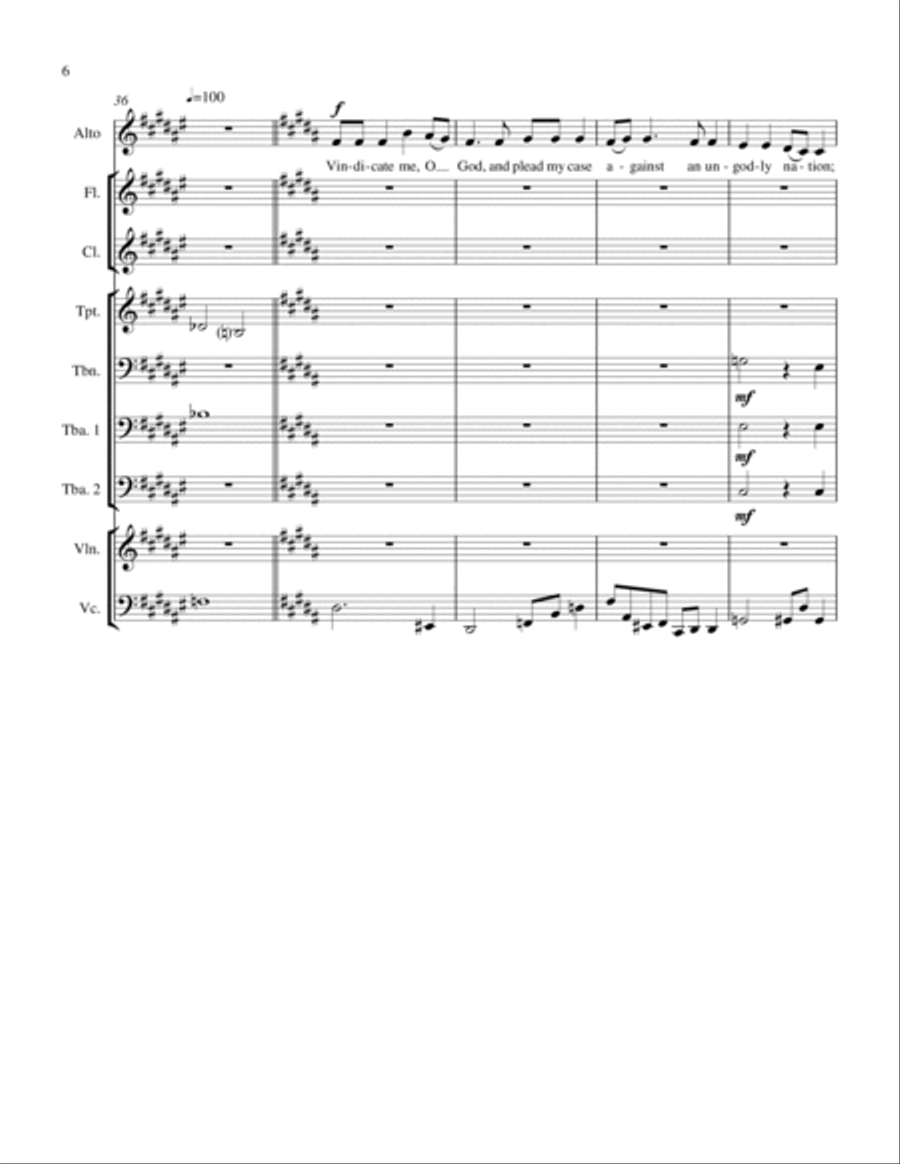 Virtue, Not Vengeance; Hope, Not Despair - for alto solo and orchestra - Part 1 of 2 (piano version Full Orchestra scores gallery preview page 6