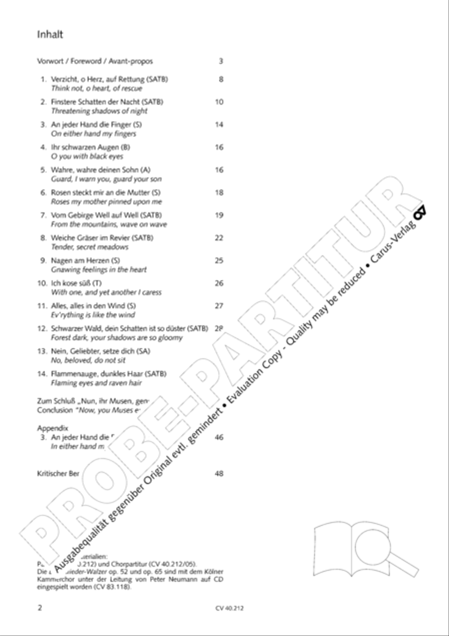 Neue Liebeslieder-Walzer, Op. 65 Choir scores gallery preview page 3