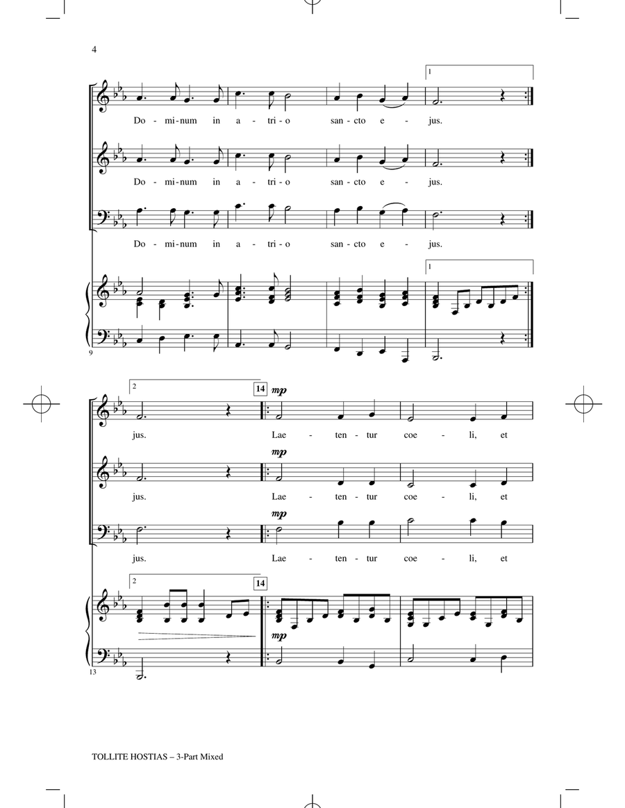 Tollite Hostias (arr. Audrey Snyder) 3-Part scores gallery preview page 2