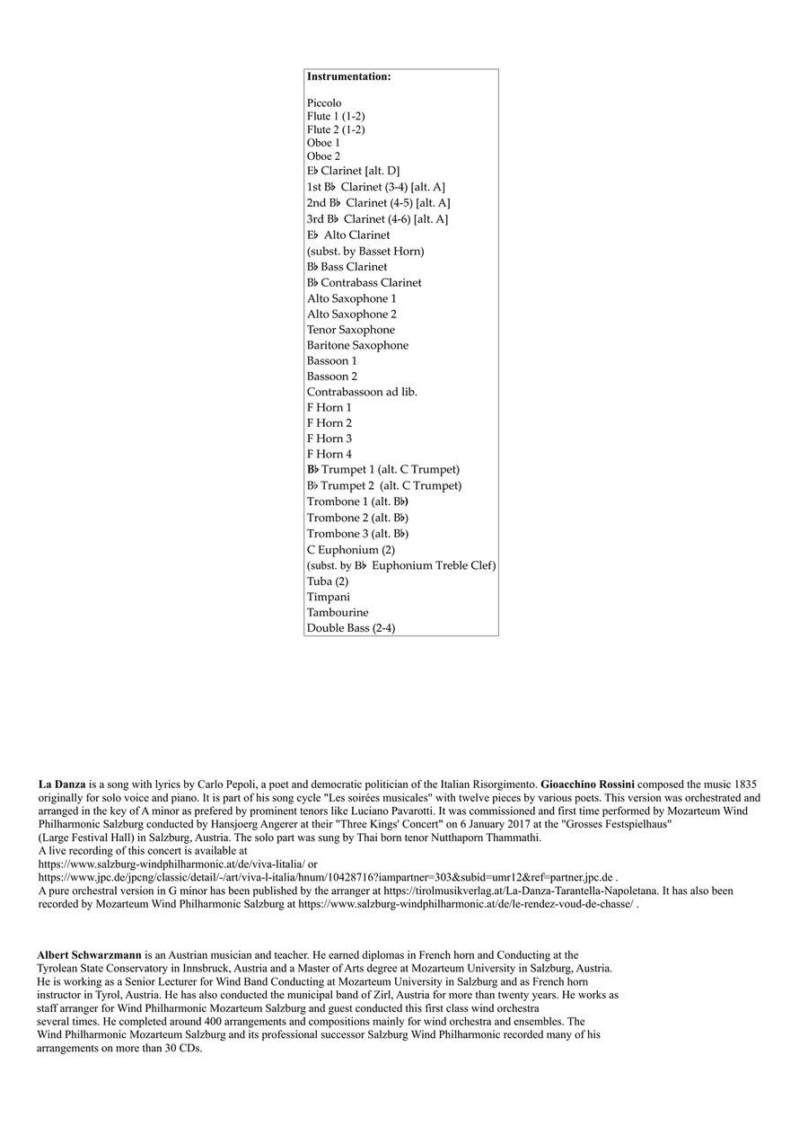 La Danza, Tarantella Napoletana VERSION in A-Minor Concert Band scores gallery preview page 2