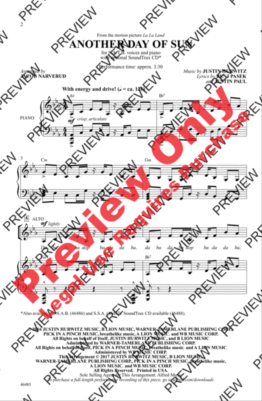 Another Day of Sun Another Day of Sun 4-Part scores gallery preview page 2
