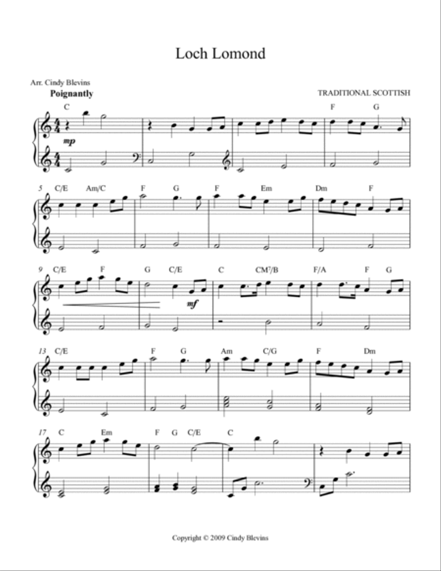 Loch Lomond, for Easy Harp (Lap Harp Friendly) Lap Harp scores gallery preview page 2