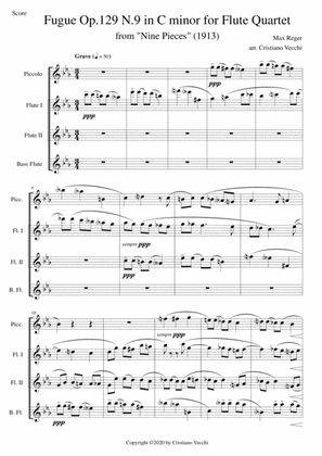 Fugue Op.129 N.9 in C minor for Flute Quartet