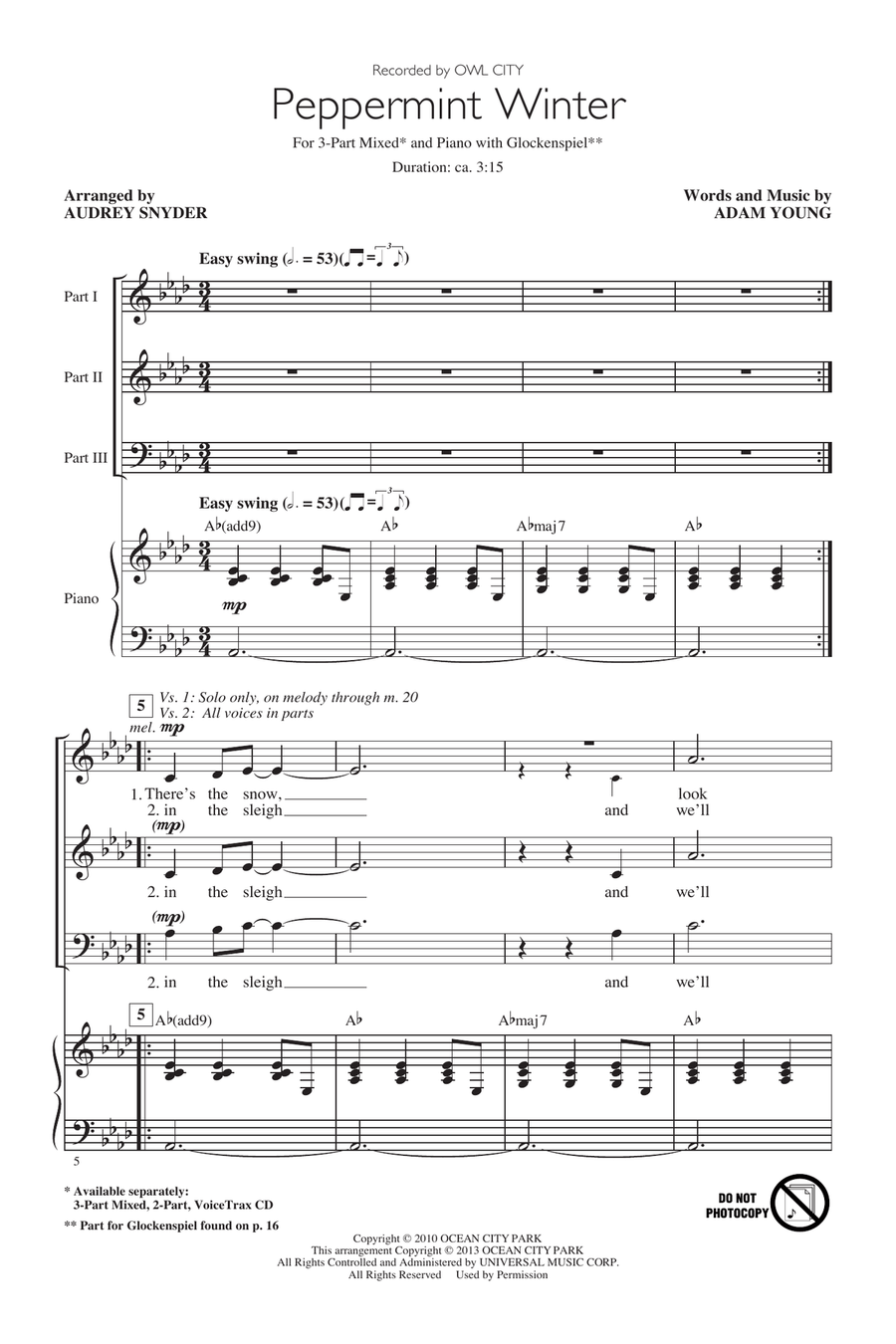 Peppermint Winter 3-Part scores gallery preview page 1