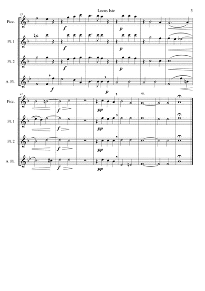 Locus Iste for flute quartet (piccolo, 2 flutes and alto flute) image number null