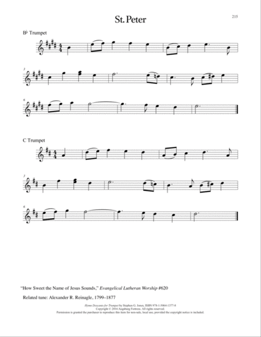 Hymn Descants for Trumpet C Trumpet scores gallery preview page 216