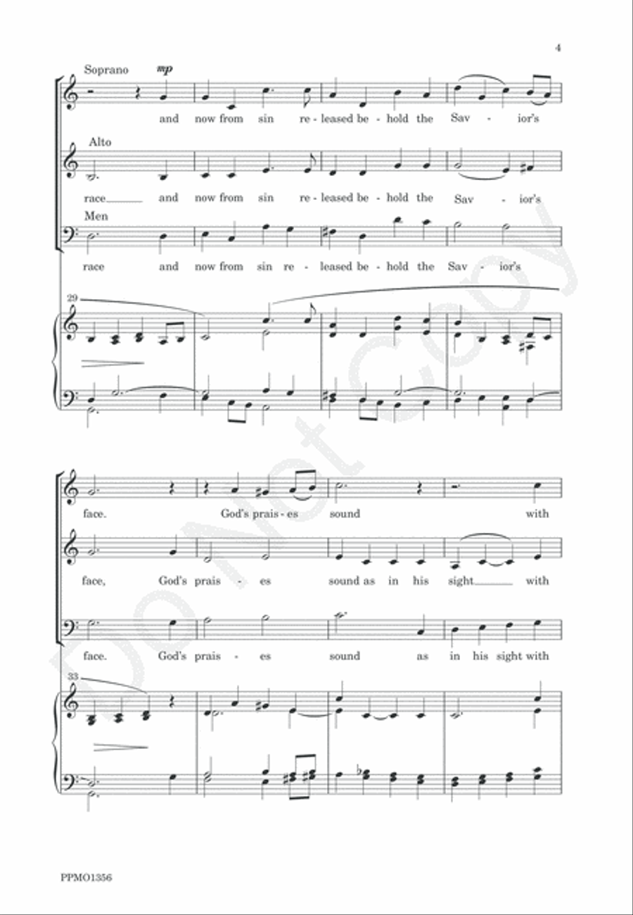 Ye Holy Angels Bright 4-Part scores gallery preview page 6
