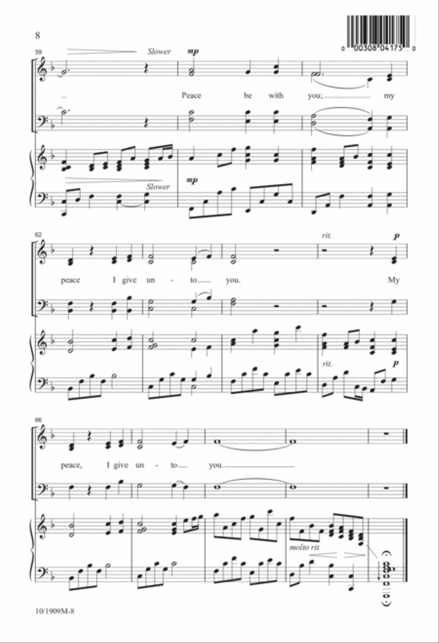 Peace Be with You Peace Be with You 4-Part scores gallery preview page 8