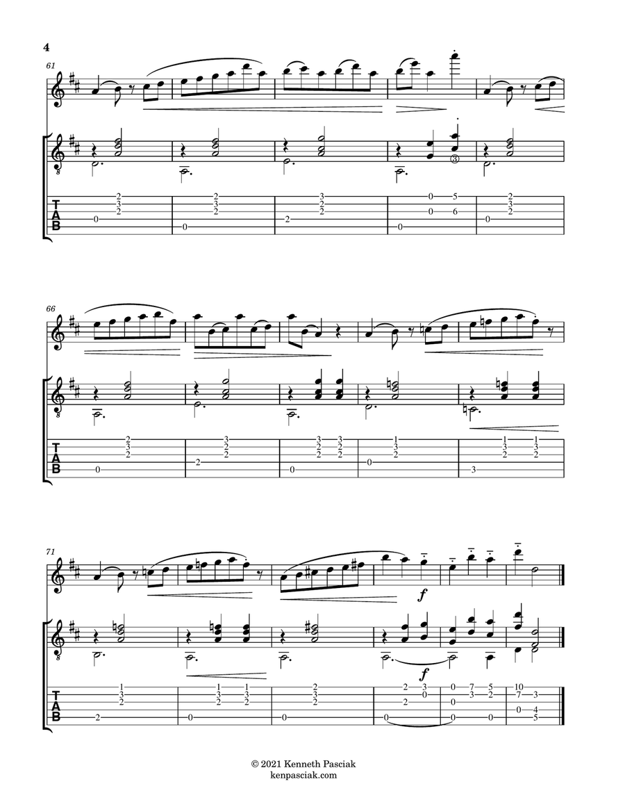 Fantaisie Valse (for Flute or Violin and Guitar) Flute scores gallery preview page 6