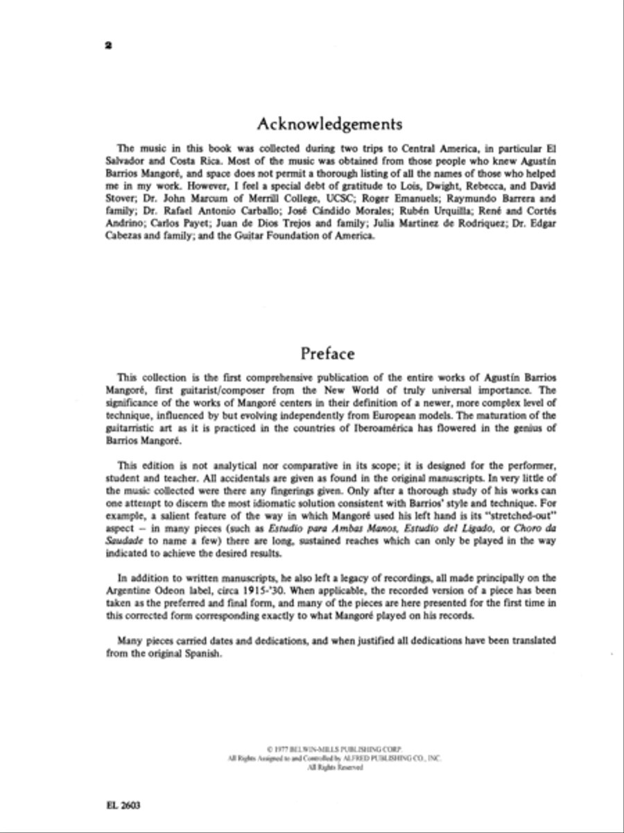 Guitar Works of Agustin Barrios Mangore, Volume 2 Acoustic Guitar scores gallery preview page 2