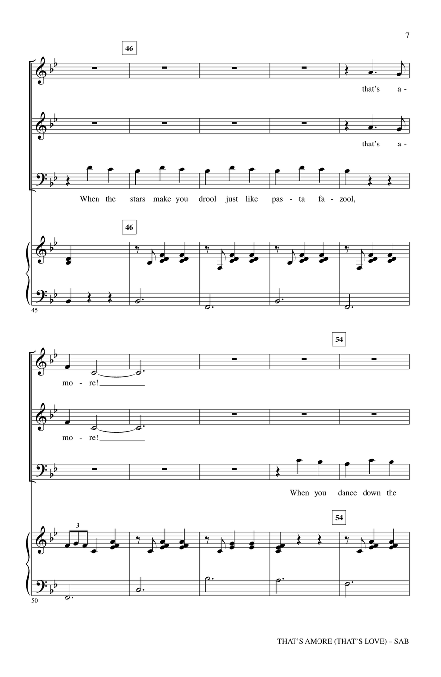 That's Amore (That's Love) (arr. Jill Gallina) 3-Part scores gallery preview page 6