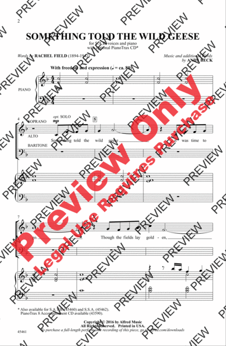 Something Told the Wild Geese 3-Part scores gallery preview page 2