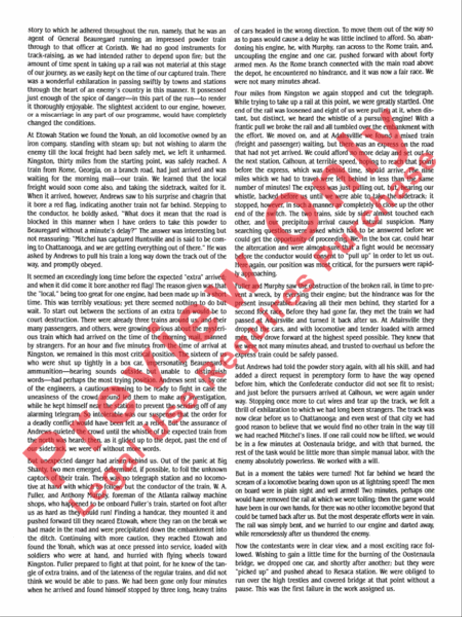 The Great Locomotive Chase Concert Band scores gallery preview page 5