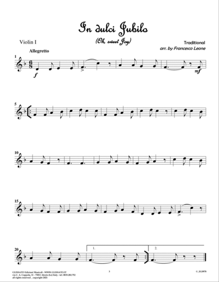 10 easy Christmas Tunes for String Quartet (set of parts) image number null