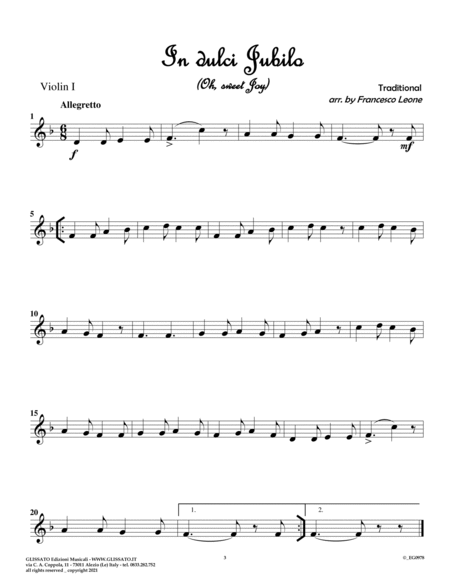 10 easy Christmas Tunes for String Quartet (set of parts)