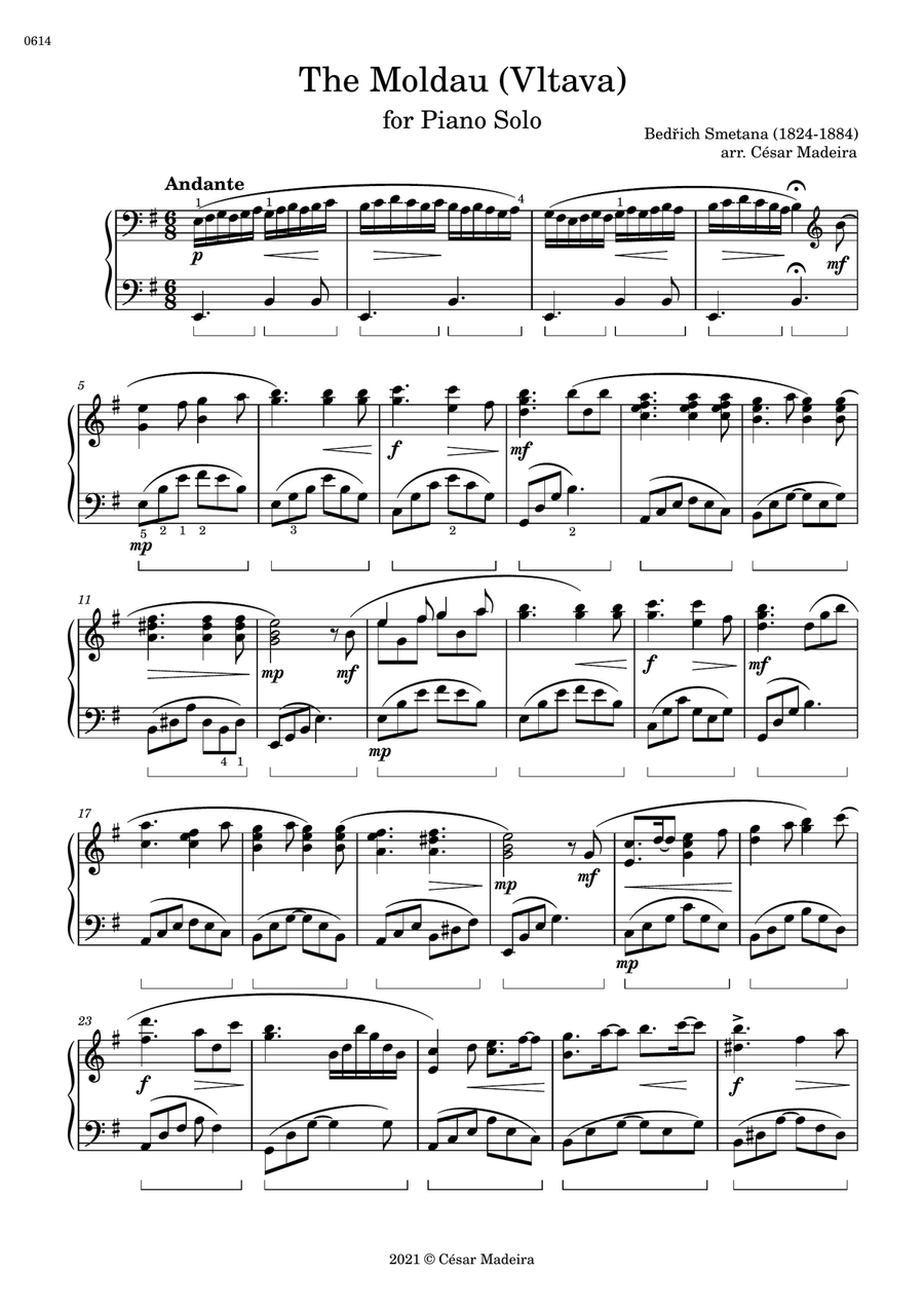 The moldau (Vltava) - Piano Solo (Full Score) image number null