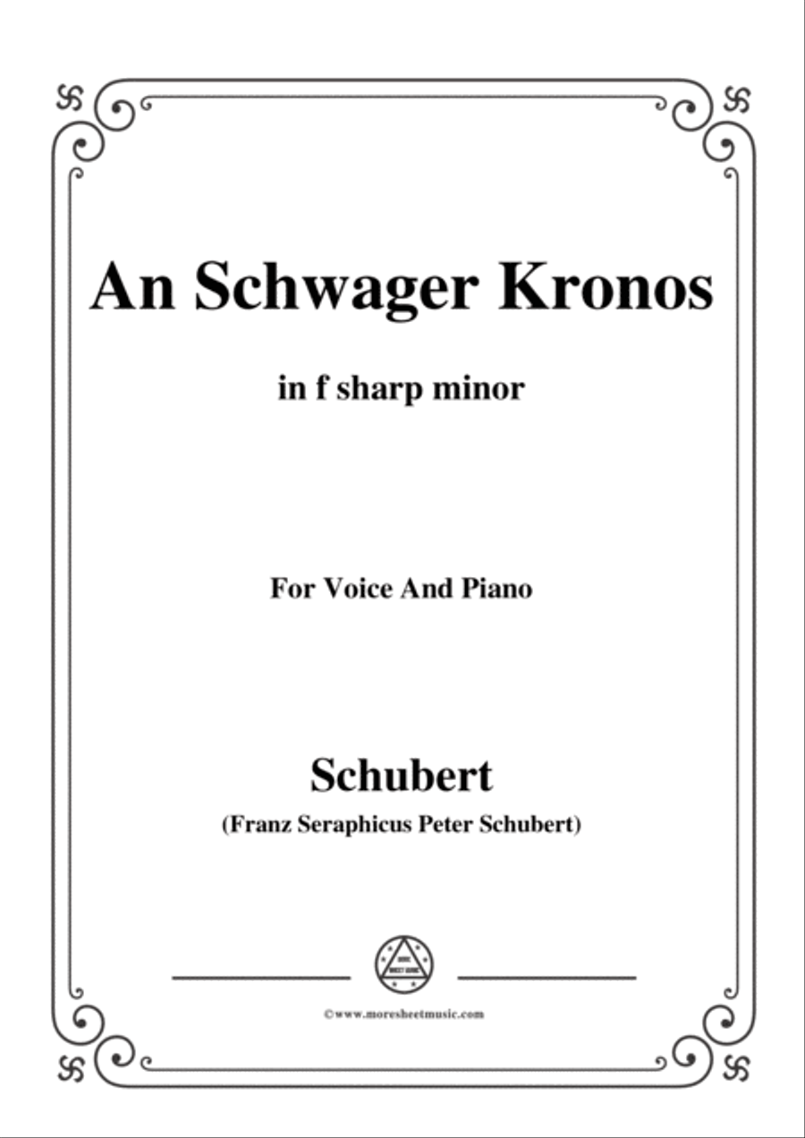 Schubert-An Schwager Kronos,Op.19 No.1,in f sharp minor,for Voice&Piano Voice scores gallery preview page 1