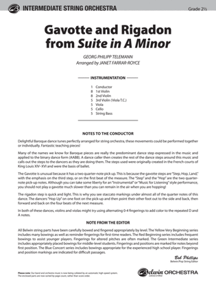 Gavotte and "Rigadon" from Suite in A Minor: Score