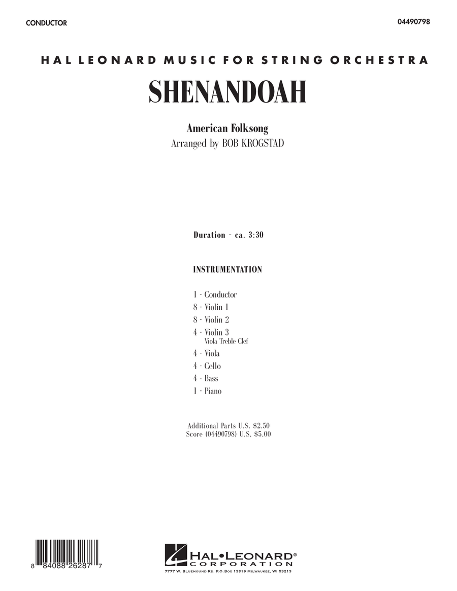 Shenandoah - Full Score Shenandoah - Full Score Orchestra scores gallery preview page 1