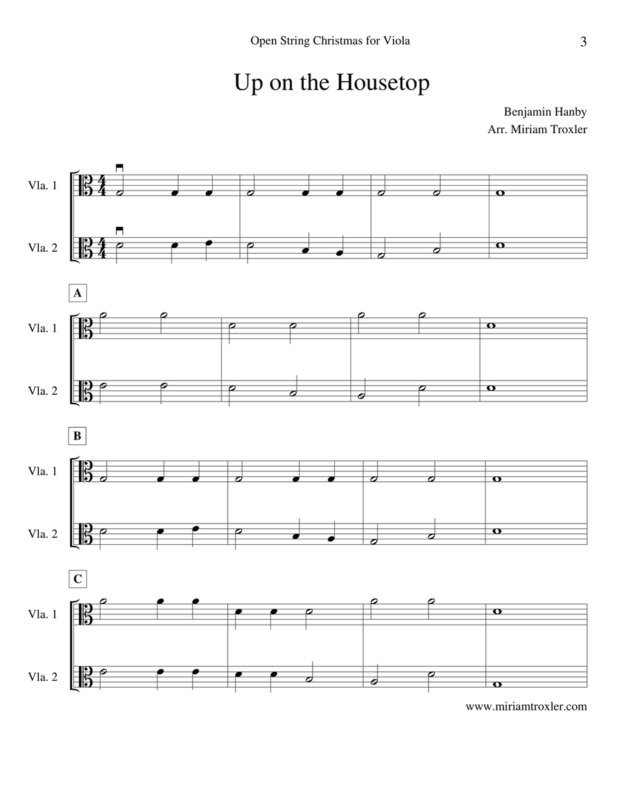 Open String Christmas for Viola Viola Solo scores gallery preview page 3