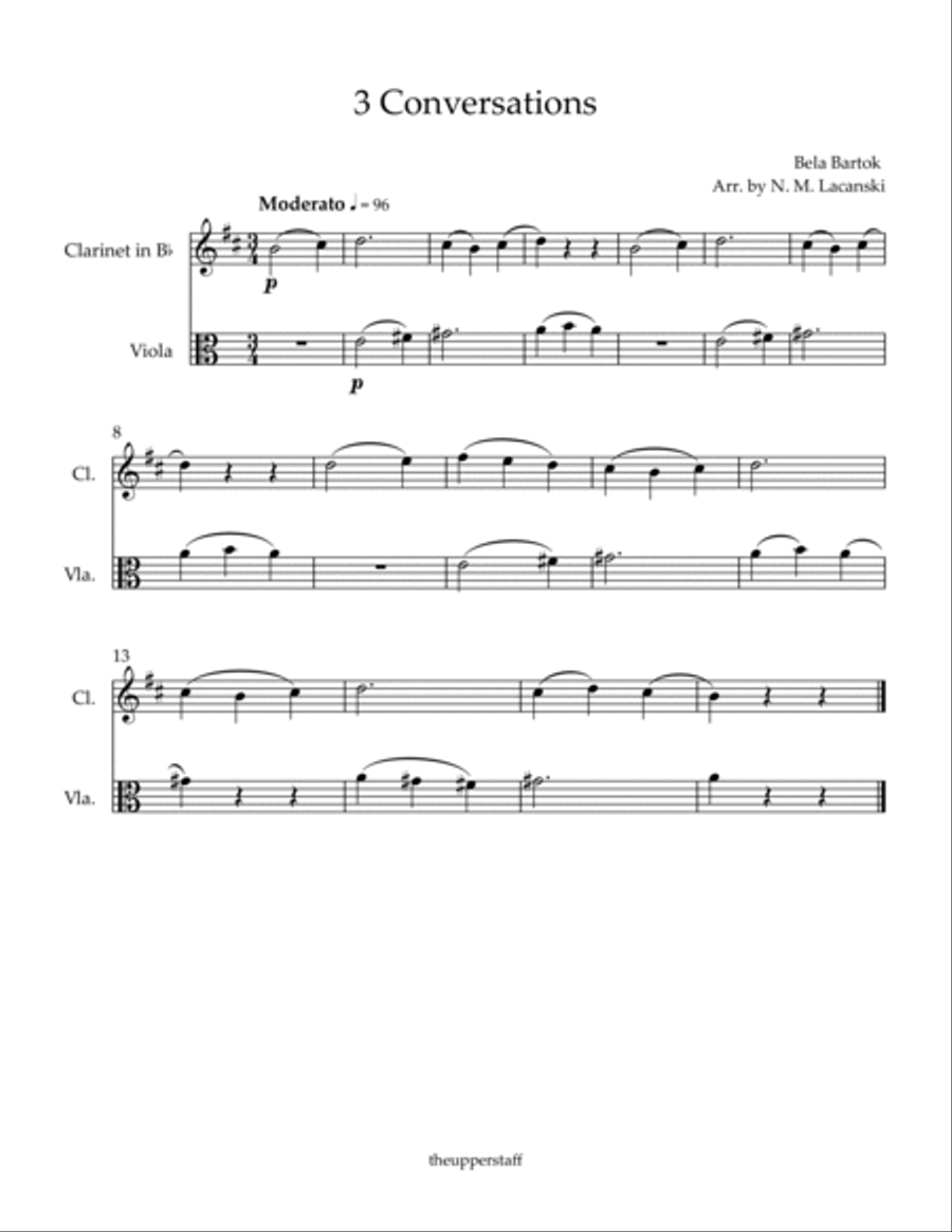 3 Conversations B-Flat Clarinet scores gallery preview page 2