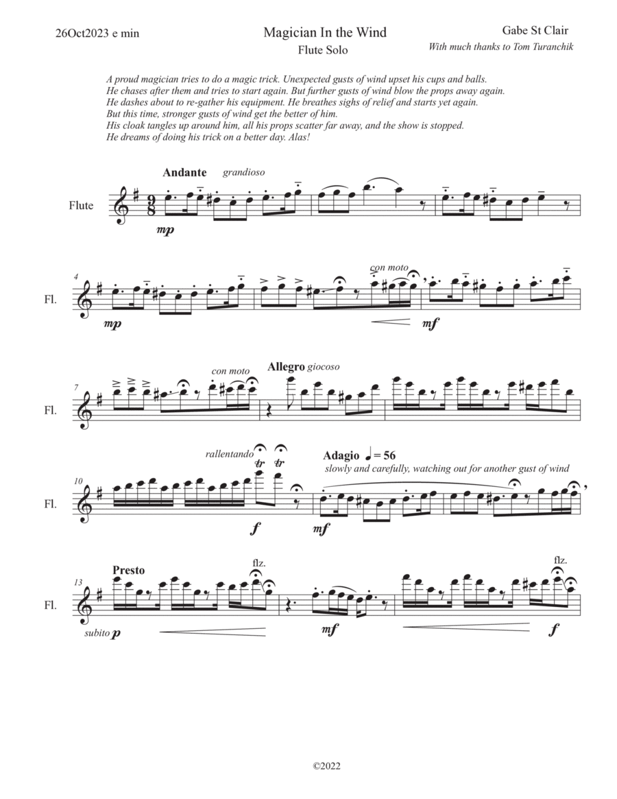 Magician In The Wind Flute Solo scores gallery preview page 1