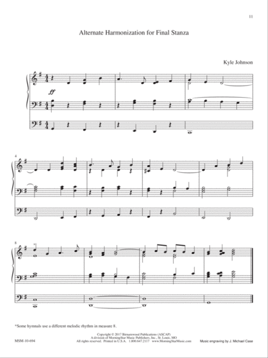 Alternate Harmonization for Final Stanza Organ scores gallery preview page 1