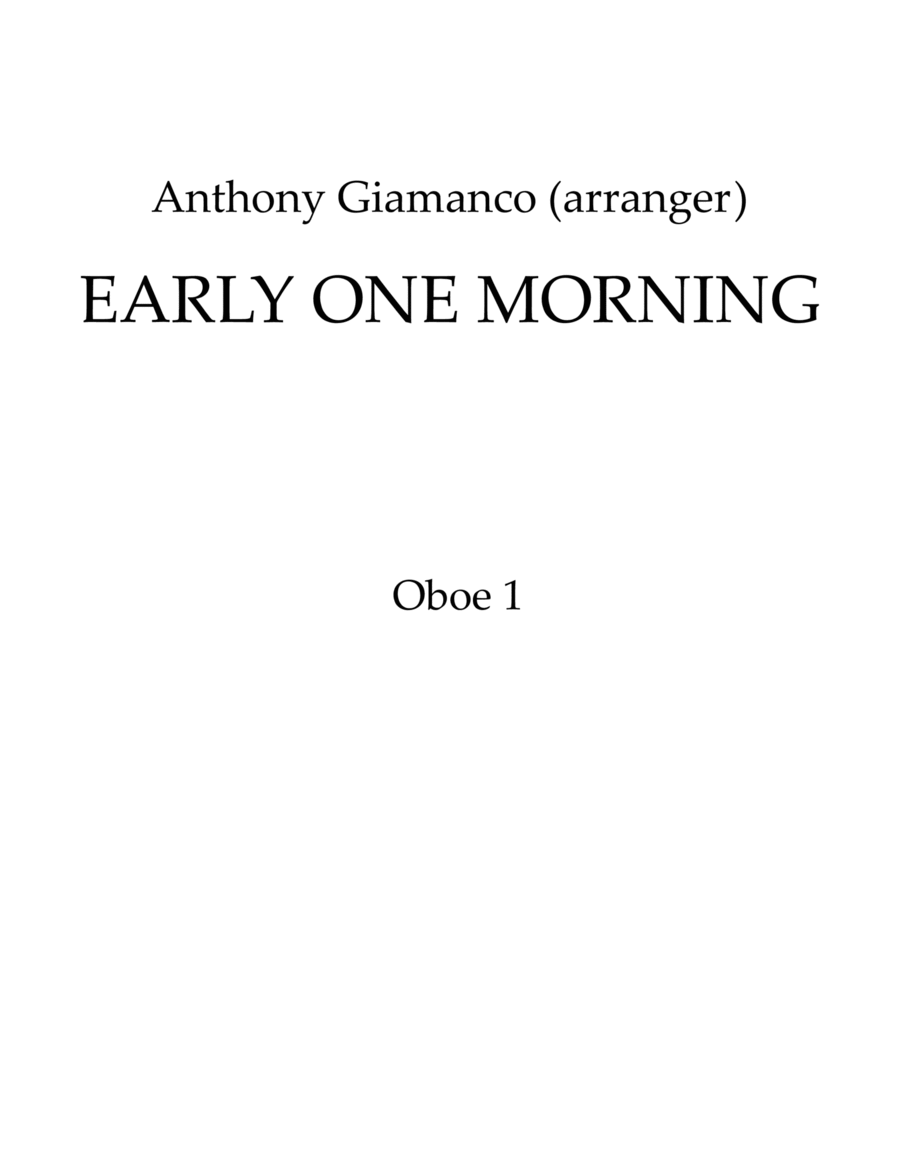 EARLY ONE MORNING - Full Orchestra (1st Oboe)
