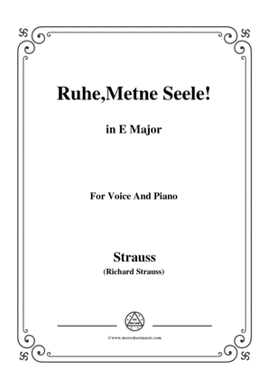Book cover for Richard Strauss-Ruhe,Meine Seele! In E Major,for Voice and Piano