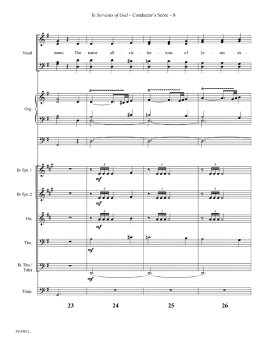Ye Servants of God - Brass and Percussion Score and Parts Choir scores gallery preview page 10
