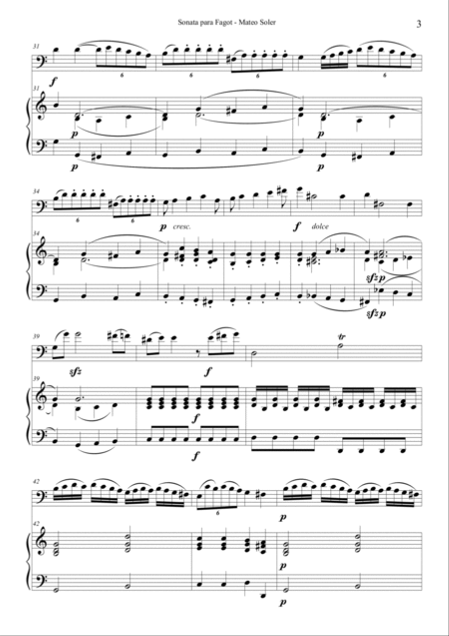 Sonata para fagot de Mateo Soler Small Ensemble scores gallery preview page 5