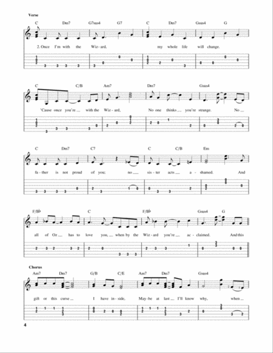 The Wizard And I (from Wicked) Guitar Tablature scores gallery preview page 4