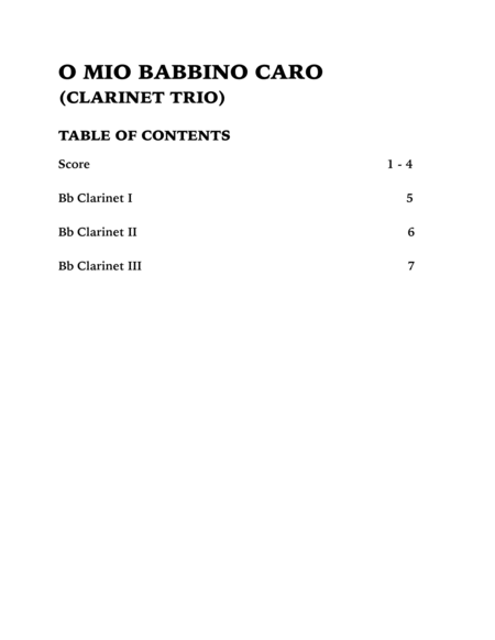 O Mio Babbino Caro (Clarinet Trio) image number null