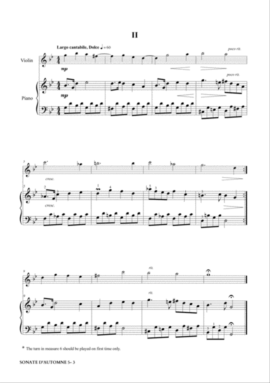Sonate d'Automne, 2eme Mouvement String Duet scores gallery preview page 1