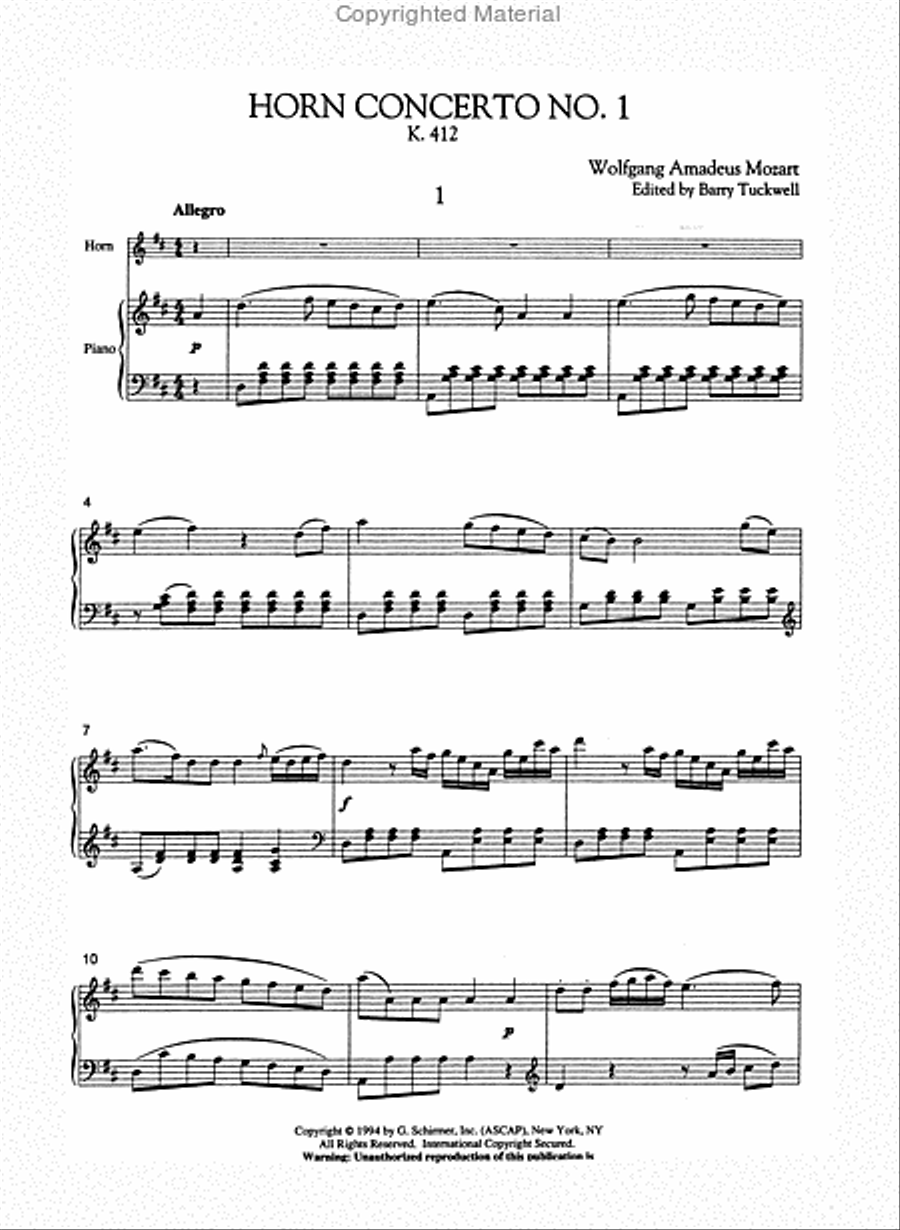 Concertos For Horn - French Horn/Piano
