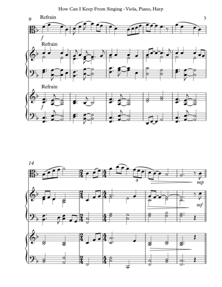 How Can I Keep From Singing, Trio for Viola, Piano & Harp image number null