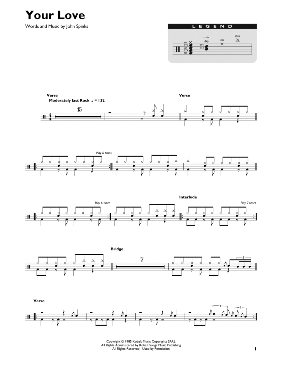 Your Love Drum Set scores gallery preview page 1