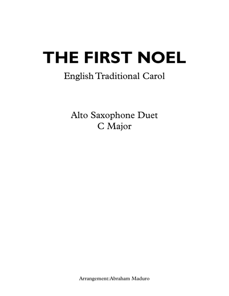The First Noel Alto Saxophone Duet image number null