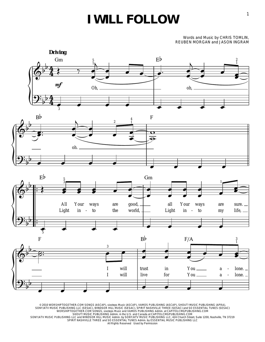 I Will Follow I Will Follow Voice scores gallery preview page 1