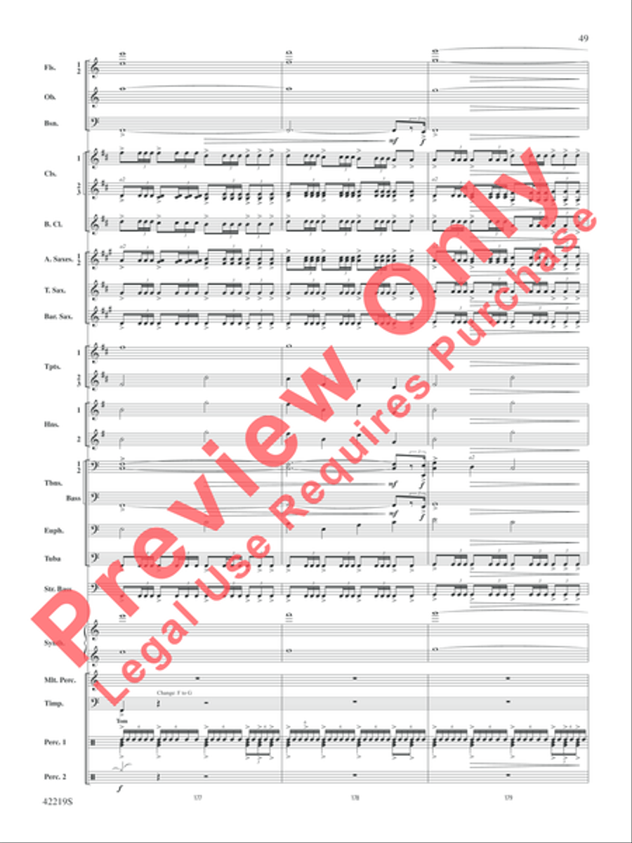 Man of Steel, Suite from Concert Band scores gallery preview page 50