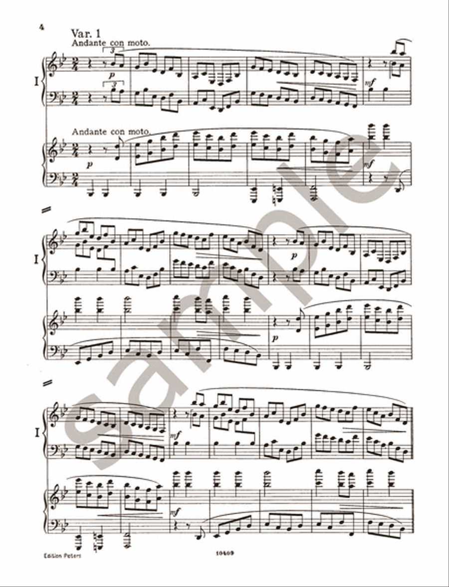 Haydn Variations 2 Pianos, 4-Hands scores gallery preview page 4