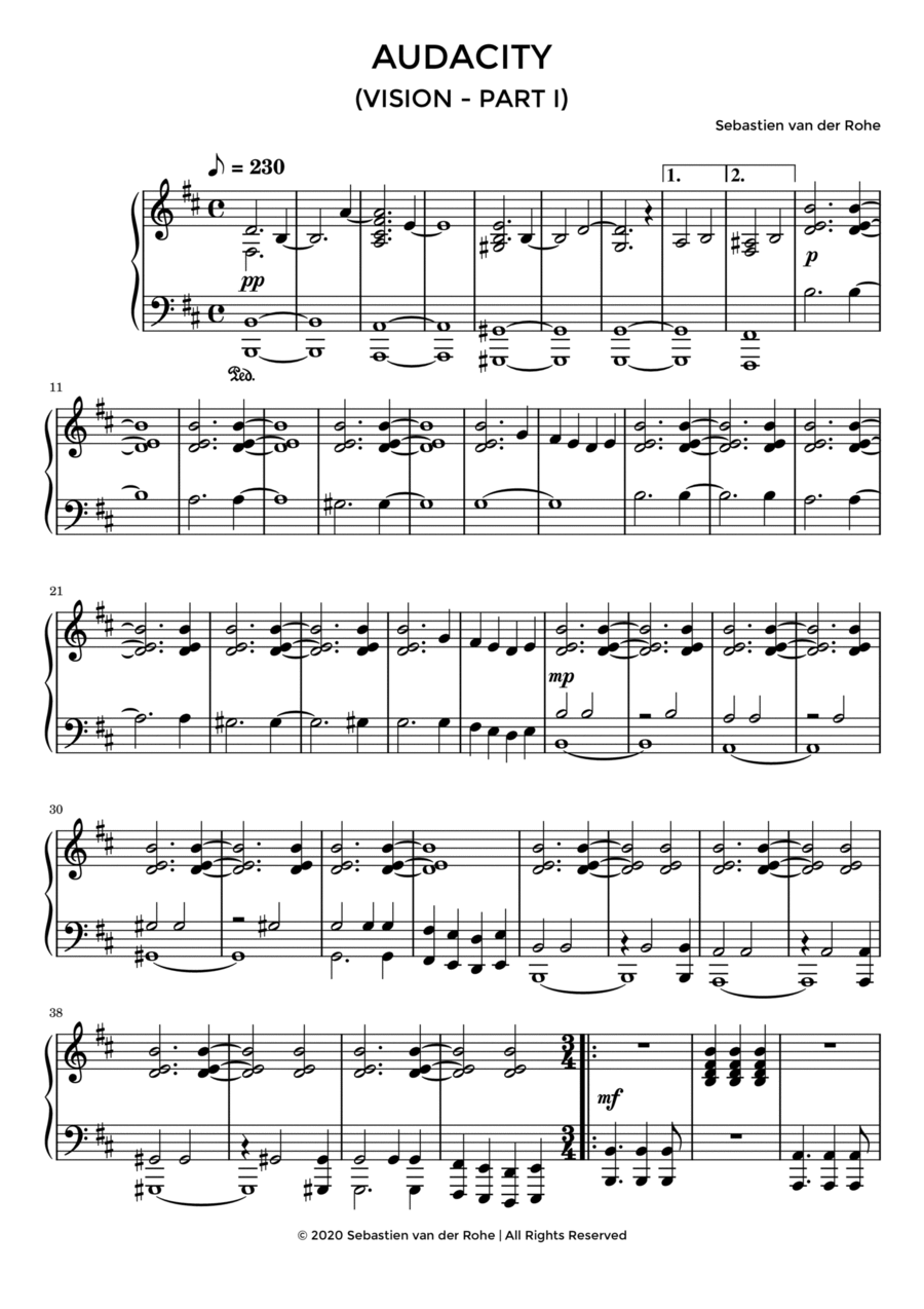 Audacity (Vision - Part I) Piano Solo scores gallery preview page 1