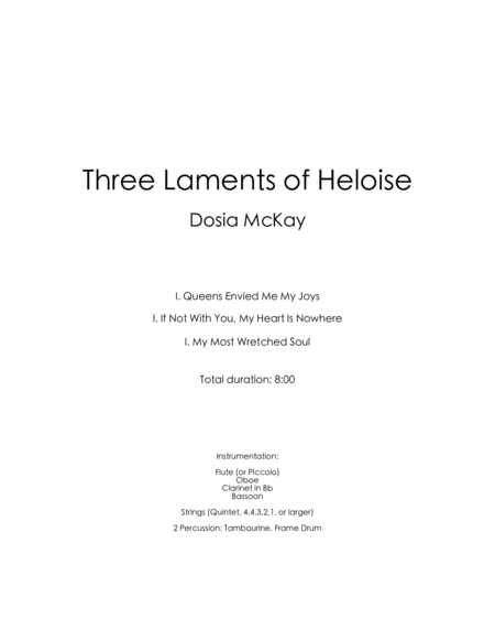 Three Laments of Heloise for Chamber Orchestra image number null