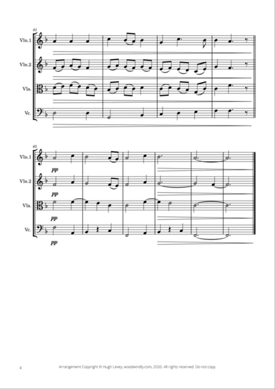 Lulajże Jezuniu (Lullaby for Baby Jesus) - Traditional Polish Carol - String Quartet String Quartet scores gallery preview page 6