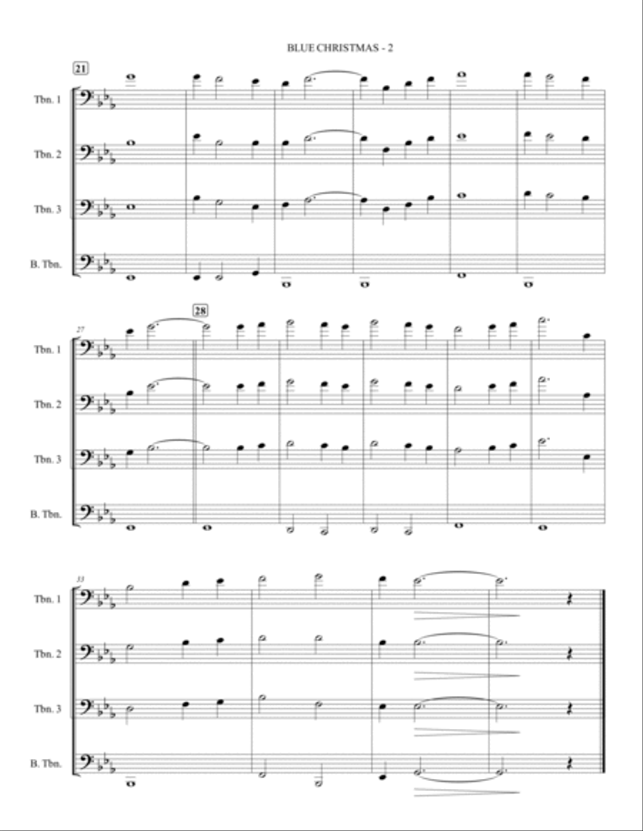 Blue Christmas Brass Quartet scores gallery preview page 3